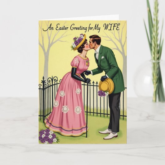 Sweetheart Kiss Vintage Style Card Karte (Vorderseite)