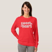 SweetHeart Modern Red Women's Valentinstag T-Shirt (Vorne ganz)