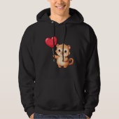 Sweetheart Monkey with Balloon valentine Hoodie (Vorderseite)