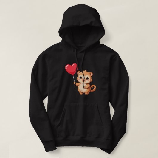 Sweetheart Monkey with Balloon valentine Hoodie (Design vorne)