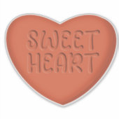 Sweetheart Orange Candy Heart Magnet Aufkleber (Vorderseite)