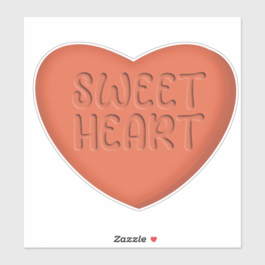 Sweetheart Orange Candy Heart Magnet Aufkleber (Blatt)