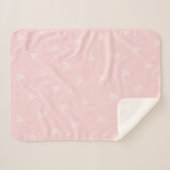 Sweetheart Pastel Pink White Small Sherpa Blanket Sherpadecke (Vorderseite (Horizontal))