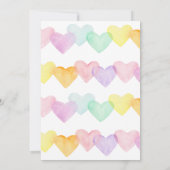 Sweetheart Pastel Rainbow Hearts Twin Birthday Einladung (Rückseite)