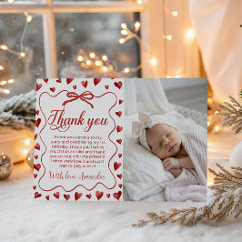 Sweetheart Photo Thank You Card First Birthday Einladung