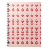 Sweetheart Pink: Adorable Red Hearts Notizblock (Vorderseite)