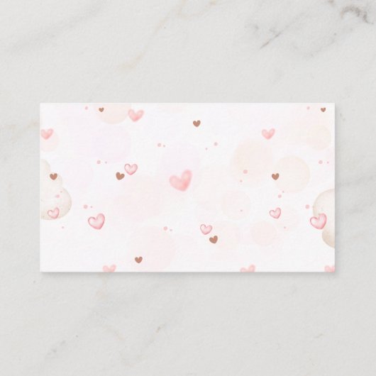 Sweetheart Pink Baby Duschbücher für Babykarten Begleitkarte (Rückseite)