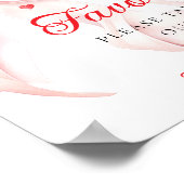 Sweetheart Pink Bow Favors Baby Shower Table Sign Poster (Ecke)