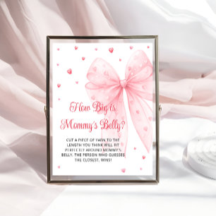 Sweetheart Pink Bow Wie groß ist Mama's Bauch Poster