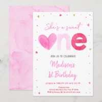 Sweetheart Pink Gold Herzens Erster Geburtstag