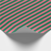 Sweetheart Pink Pickle Green Strip Geschenkpapier (Ecke)