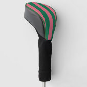 Sweetheart Pink Pickle Green Strip Golf Headcover (angewinkelt)