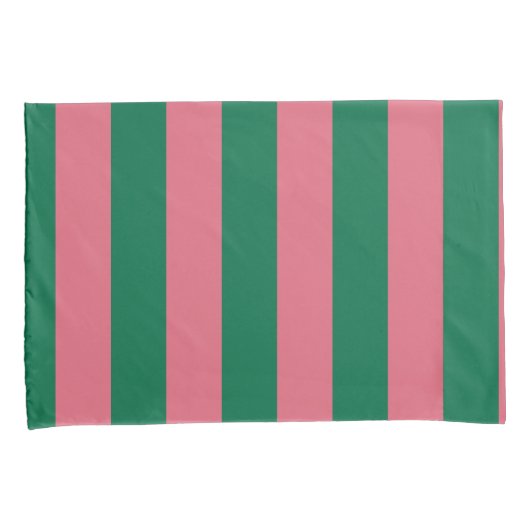 Sweetheart Pink Pickle Green Strip Kissenbezug (Vorderseite-Rechts)