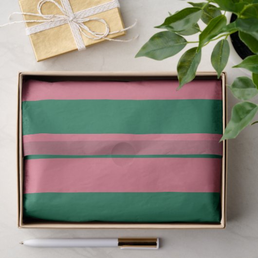 Sweetheart Pink Pickle Green Strip Seidenpapier (Geschenk)