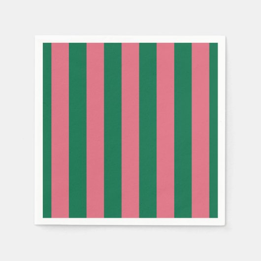Sweetheart Pink Pickle Green Strip Serviette (Vorderseite)