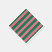 Sweetheart Pink Pickle Green Strip Serviette (Ecke)