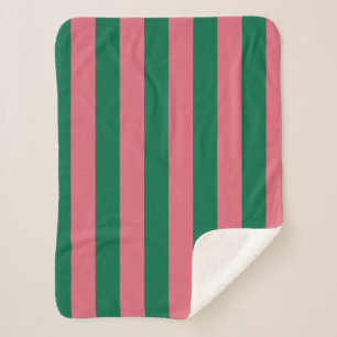 Sweetheart Pink Pickle Green Strip Sherpadecke