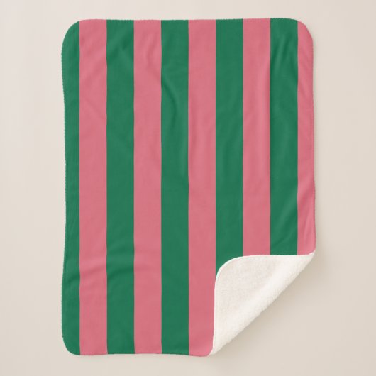 Sweetheart Pink Pickle Green Strip Sherpadecke (Vorderseite)