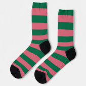 Sweetheart Pink Pickle Green Strip Socken (Linkes Detail)