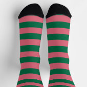 Sweetheart Pink Pickle Green Strip Socken (Oben)
