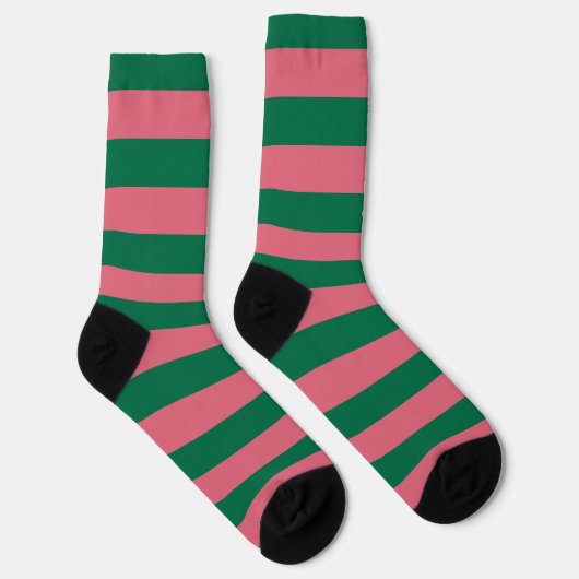 Sweetheart Pink Pickle Green Strip Socken (Rechts)