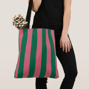 Sweetheart Pink Pickle Green Strip Tasche