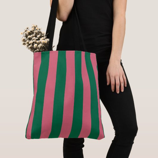 Sweetheart Pink Pickle Green Strip Tasche (Von Nahem)