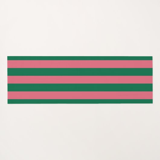 Sweetheart Pink Pickle Green Strip Yogamatte (Rückseite (Horizontal))