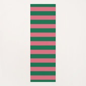 Sweetheart Pink Pickle Green Strip Yogamatte (Vorderseite)