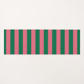 Sweetheart Pink Pickle Green Strip Yogamatte (Vorderseite (Horizontal))