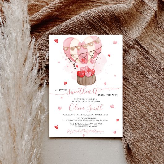 Sweetheart Pink Valentine Baby Dusche Einladung