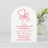 Sweetheart pinstripes lollypop Baby Shower Einladung (Stehend Vorderseite)