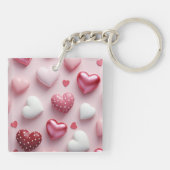 Sweetheart Polka Dots Schlüsselkette Schlüsselanhänger (Rückseite)