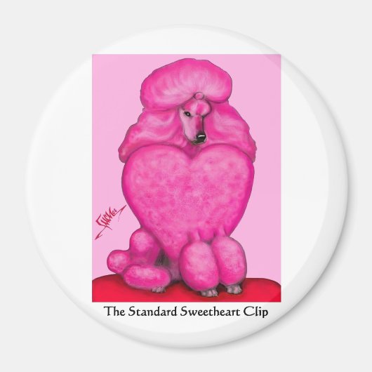 Sweetheart Poodle Round Magnet (Vorne)