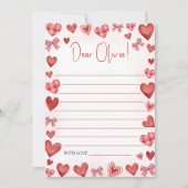 Sweetheart Printable Letter Template for Kids Einladung (Vorderseite)