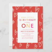 Sweetheart Red Hearts Valentinstag 1. Geburtstag