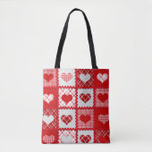 Sweetheart Red Plaid and Hearts Rack Trim Fun Tasche (Vorderseite)