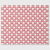 Sweetheart Red & White Checkerboard With Hearts Geschenkpapier (Flach)