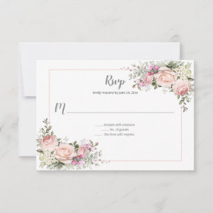 Sweetheart Rose Rosa Rahmen RSVP Karte