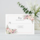 Sweetheart Rose Rosa Rahmen | RSVP Karte (Stehend Vorderseite)