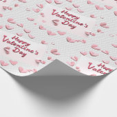 Sweetheart Scatter: Coral and Pastel Pink Hearts Geschenkpapier (Ecke)