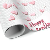 Sweetheart Scatter: Coral and Pastel Pink Hearts Geschenkpapier (Rolleneckpunkt)