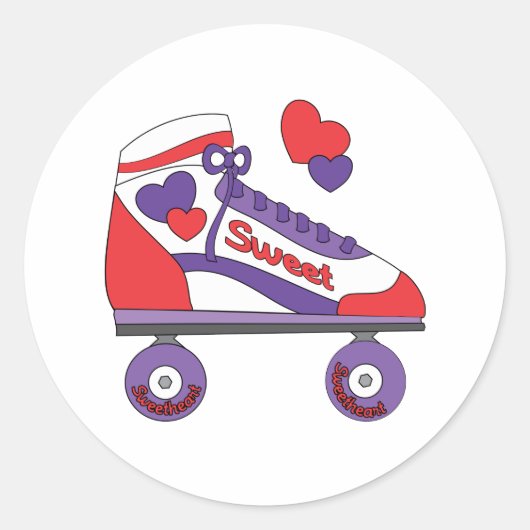 Sweetheart Skate Runder Aufkleber (Vorderseite)