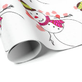 Sweetheart Snowman Love Christmas Geschenkpapier (Rolleneckpunkt)