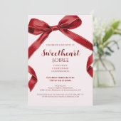 Sweetheart Soiree Elegant Bow Valentines Day Party Einladung (Stehend Vorderseite)