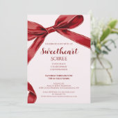 Sweetheart Soiree Elegant Bow Valentines Day Party Einladung (Stehend Vorderseite)