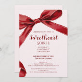 Sweetheart Soiree Elegant Bow Valentines Day Party Einladung (Vorne/Hinten)