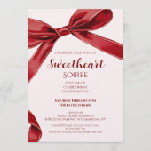 Sweetheart Soiree Elegant Bow Valentines Day Party Einladung (Vorderseite)
