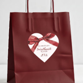 Sweetheart Soiree Elegant Bow Valentines Day Party Herz-Aufkleber