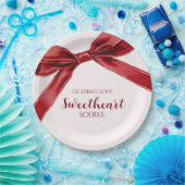 Sweetheart Soiree Elegant Bow Valentines Day Party Pappteller (Party)